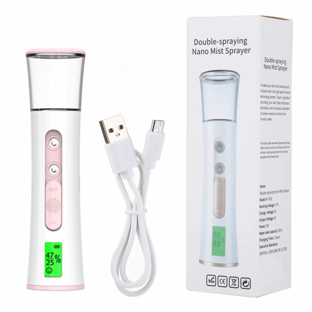 30Ml Face Steamer Portable Nano Mister Sprayer Facial Moisturizing Mist Bottle Hydrating Humidifier Skin Care Moisture Tester