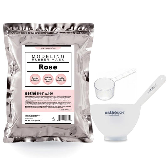 Peel off Type Modeling Mask Powder for Facial, Skin Care, Professional Size, 35Oz (2.2Pound) 1Kg, 1 Pack with 3Pcs Mixing Bowl Set (106.Rose)