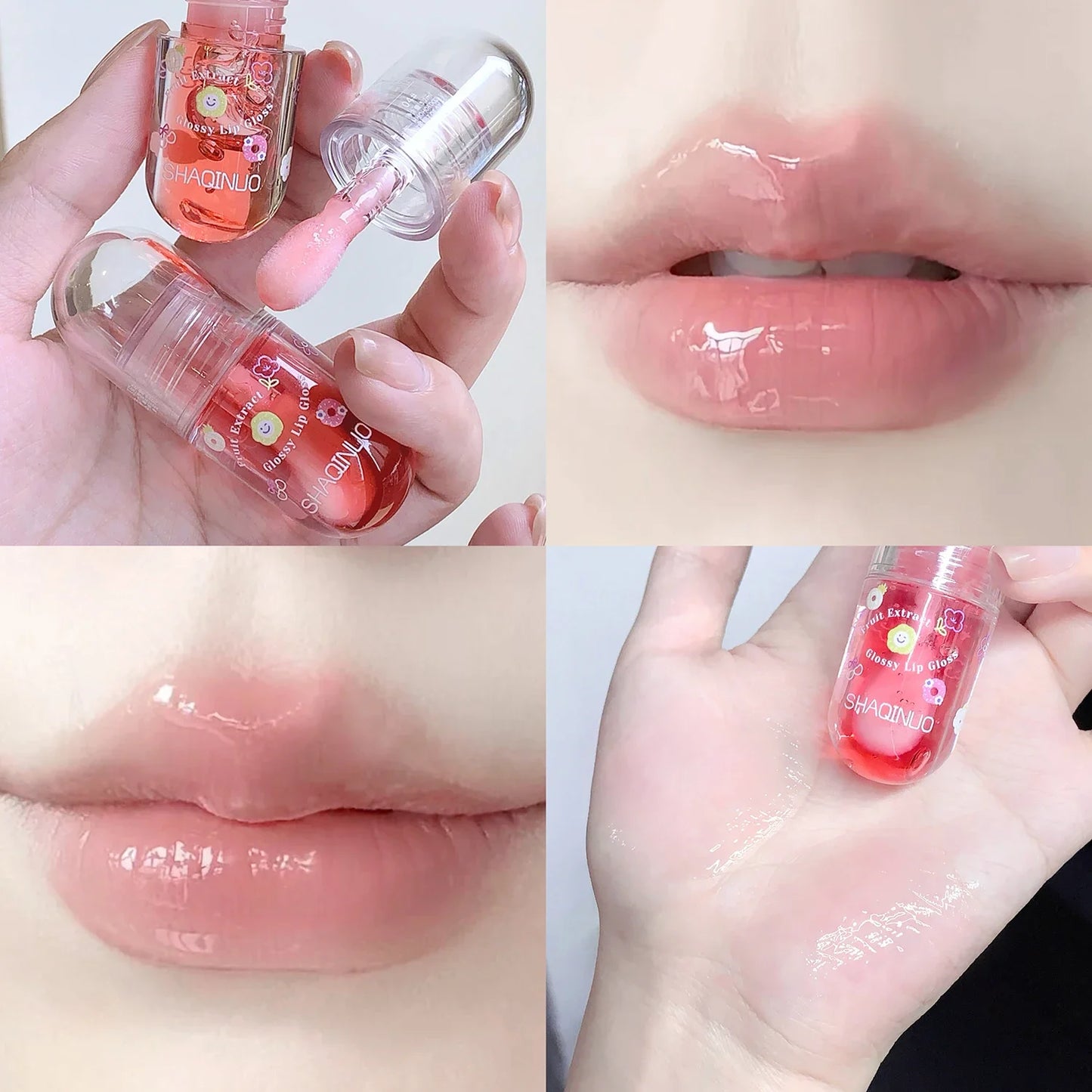 Moisturizing Fruit Lip Oil Transparent Jelly Water Light Lip Gloss Korean Sexy Clear Lips Tint Plumping Korean Lip Care Makeup