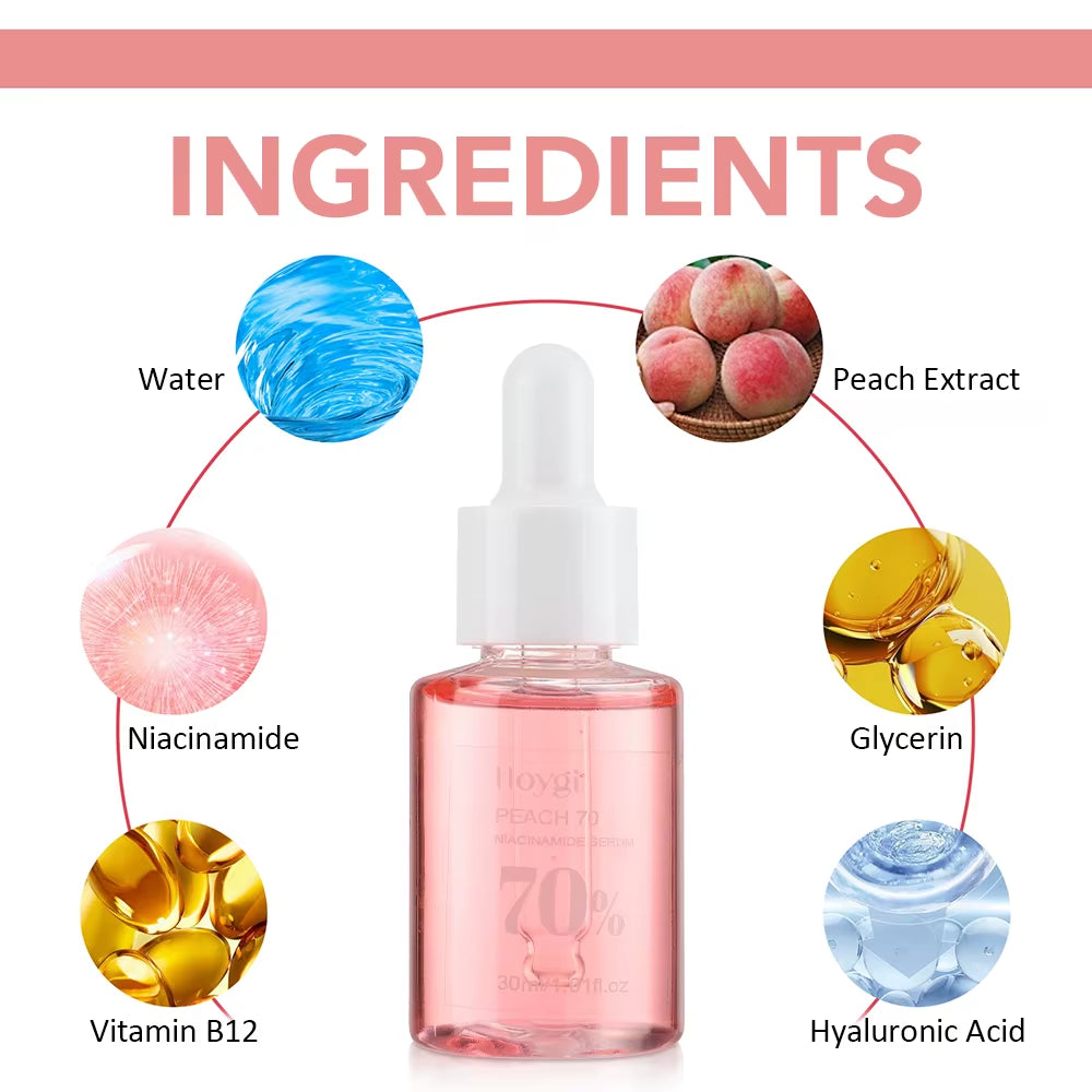 Niacinamide Serum Removal Melanin Fade Melasma Dark Spots Corrector Shrink Pores Brightening Moisturizing Face Serum Skin Care