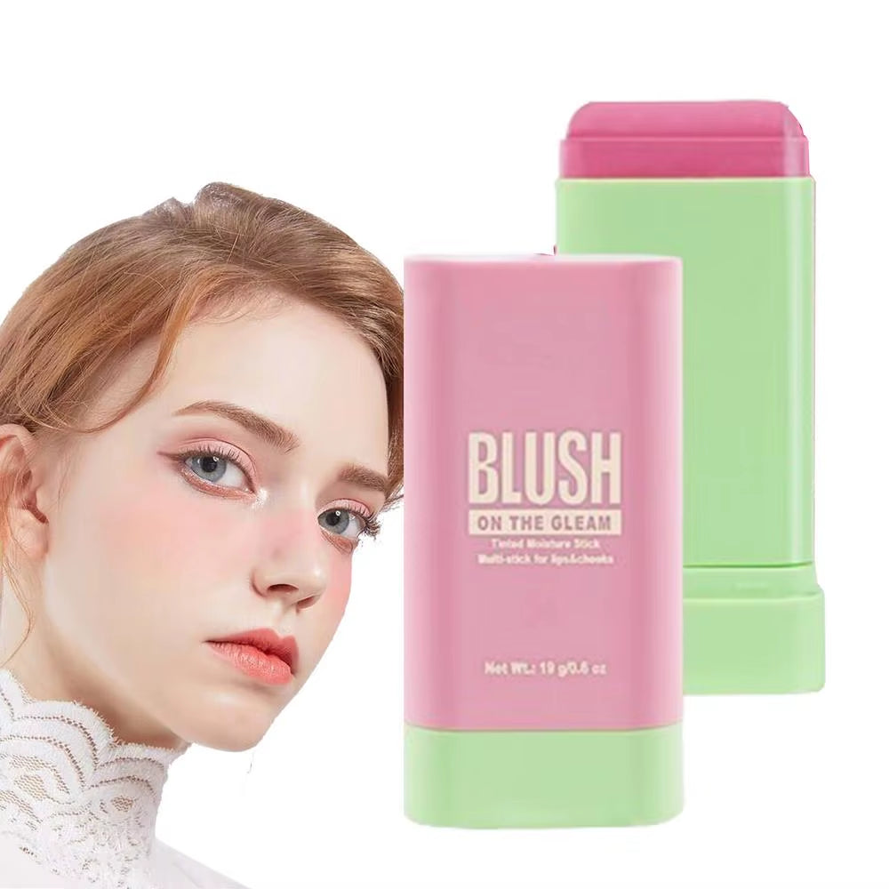 Makeup Blush Stick Waterproof Multi-Purpose Facial Nourishing Blush Stick Cheek Natural Blusher Cute Korean Makeup for Women