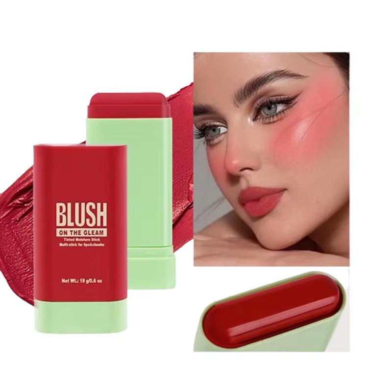 Makeup Blush Stick Waterproof Multi-Purpose Facial Nourishing Blush Stick Cheek Natural Blusher Cute Korean Makeup for Women