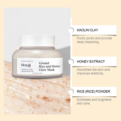 Revitalize Your Skin with the Hoygi Rice Raw Pulp Moisturizing Mask - Fade Dark Spots & Hydrate for Sensitive Skin