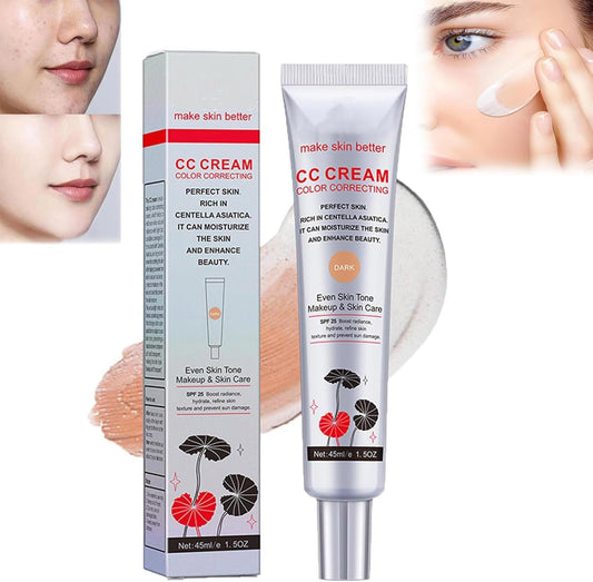 Korean Color Changing CC Cream, 2 In1 Skincare & Makeup, Korean CC Cream Foundation, Korean Color Changing Foundation, Moisturizing Long-Lasting Facial Concealer for All Skin Types (Dark)