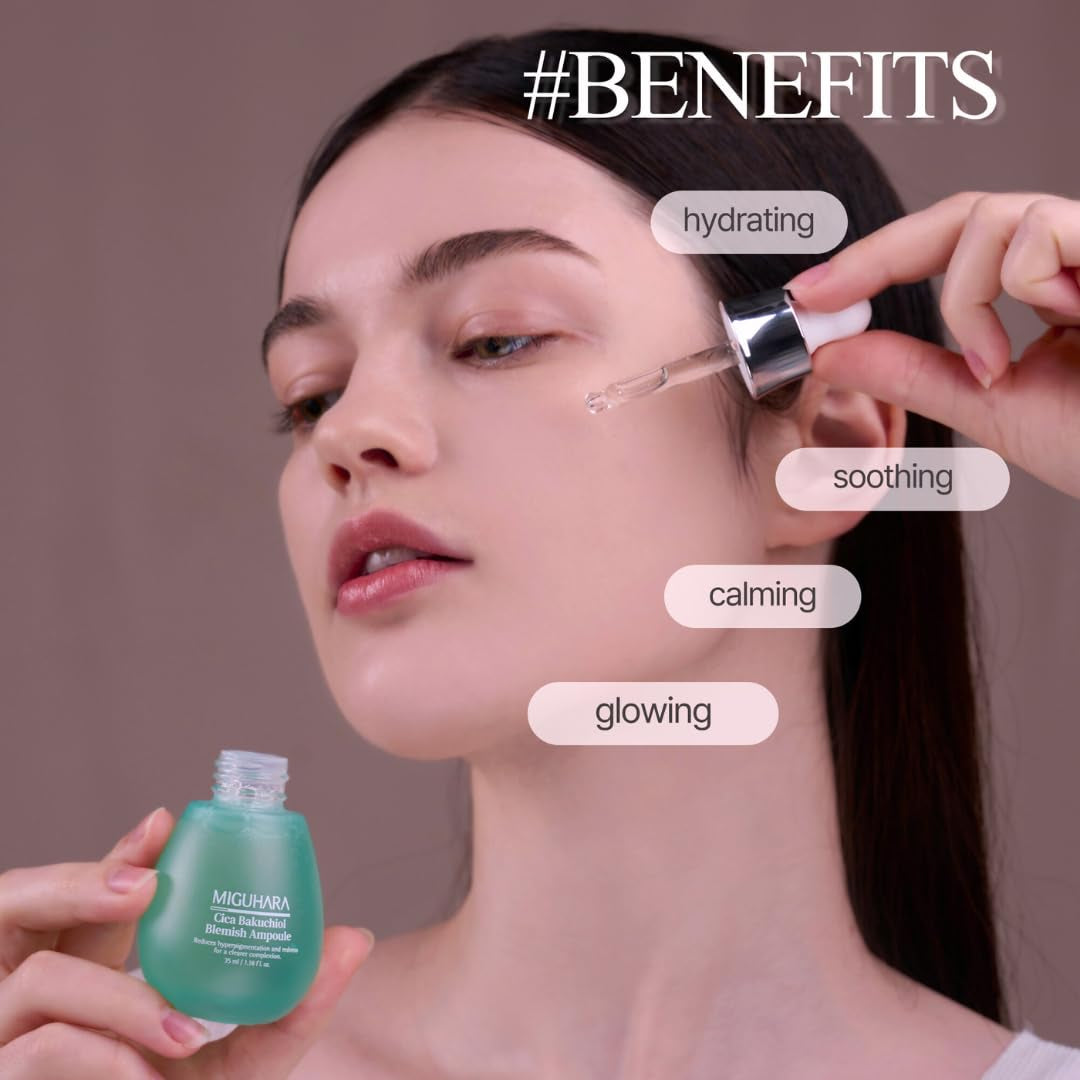 Cica Bakuchiol Blemish Ampoule - Korean Skincare Solution for Clearer Skin (35ml/1.18 Fl.Oz.)