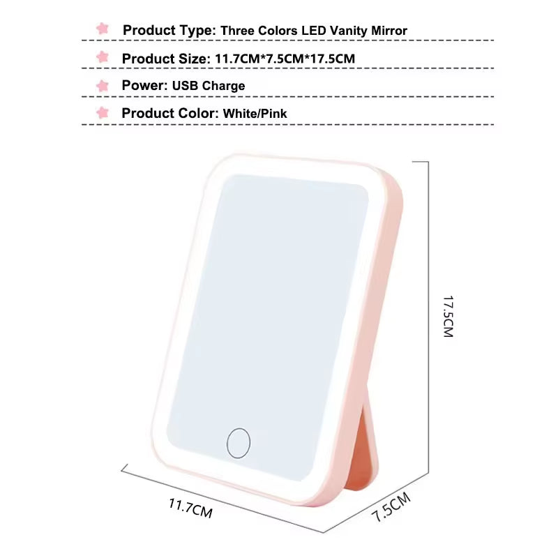 Illuminate Your Beauty: Touch Screen USB Rechargeable LED Vanity Makeup Mirror