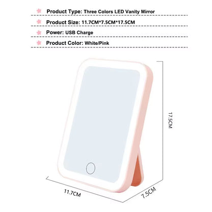 Illuminate Your Beauty: Touch Screen USB Rechargeable LED Vanity Makeup Mirror