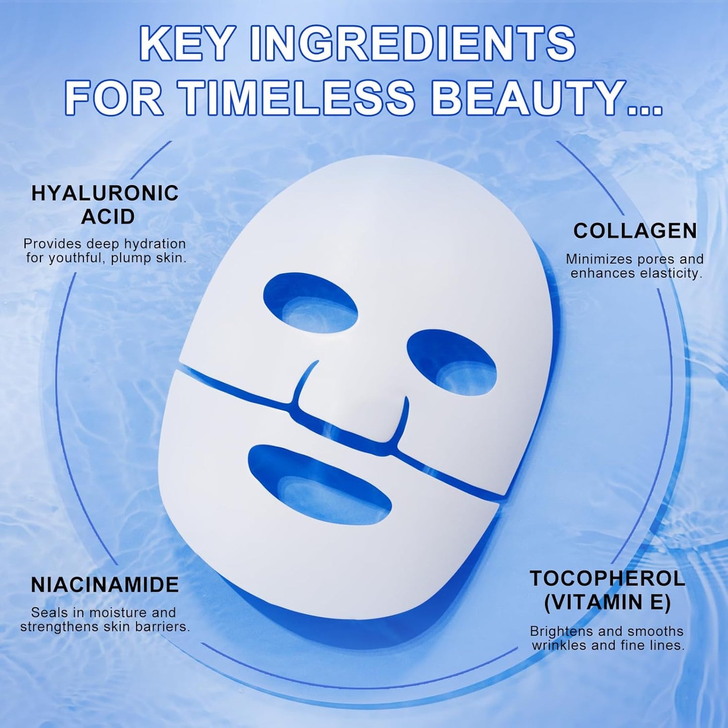 Collagen Face Mask, Collagen Night Wrapping Mask, Hydrating Overnight Hydrogel Mask, Pore Minimizing, Elasticity Improvement (34G X 6Ea)