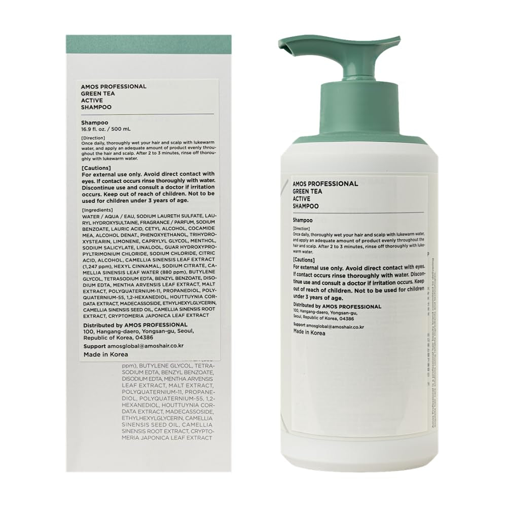 Green Tea Active Shampoo L Anti-Aging for Fine, Thinning Hair | Protects Scalp & Volumizing Hair | Clinically Proven, 16.9 Fl.Oz