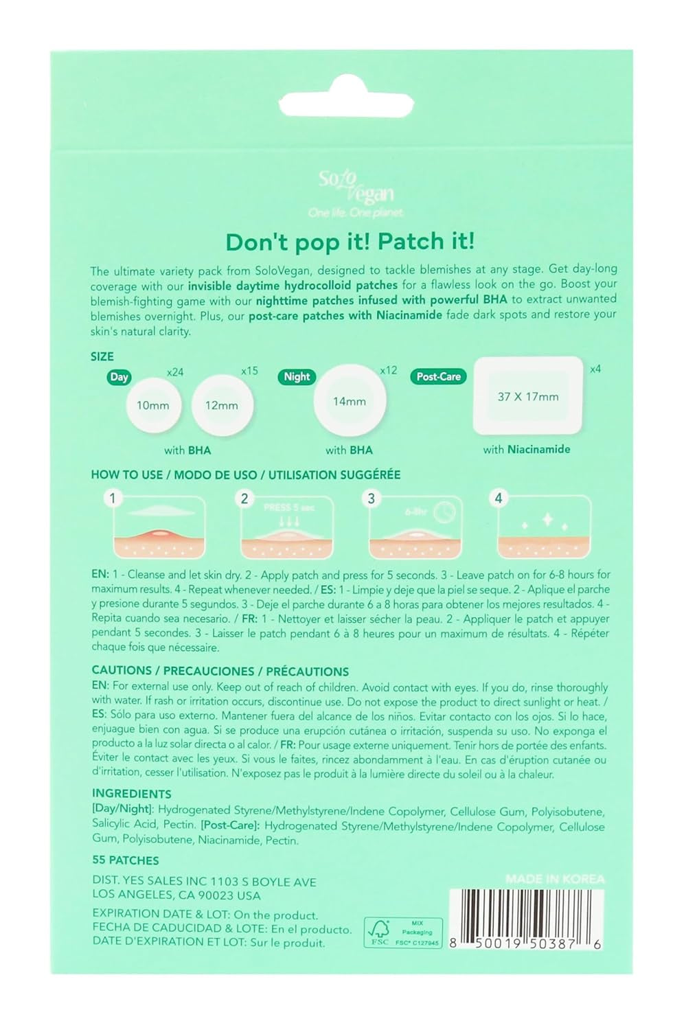 55Count Don'T Pop to Me Blemish Patch, Invisible Spot Cover, Hydrocolloid Acne Patch, Treatment for Breakouts, Absorbs Zits & Blemish, Korean Skin Care (165Pcs (3PK))