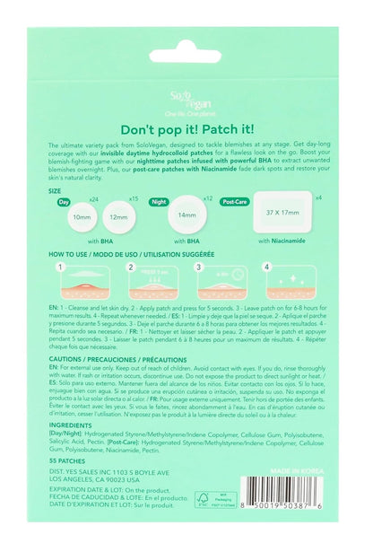 55Count Don'T Pop to Me Blemish Patch, Invisible Spot Cover, Hydrocolloid Acne Patch, Treatment for Breakouts, Absorbs Zits & Blemish, Korean Skin Care (165Pcs (3PK))