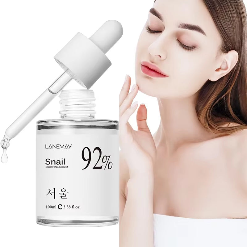 100ML Korean 92% Snail Soothing Serum Face Multi in One Skin Care Hydrating Moisturizing Essence Facial Moisturizer Skincare