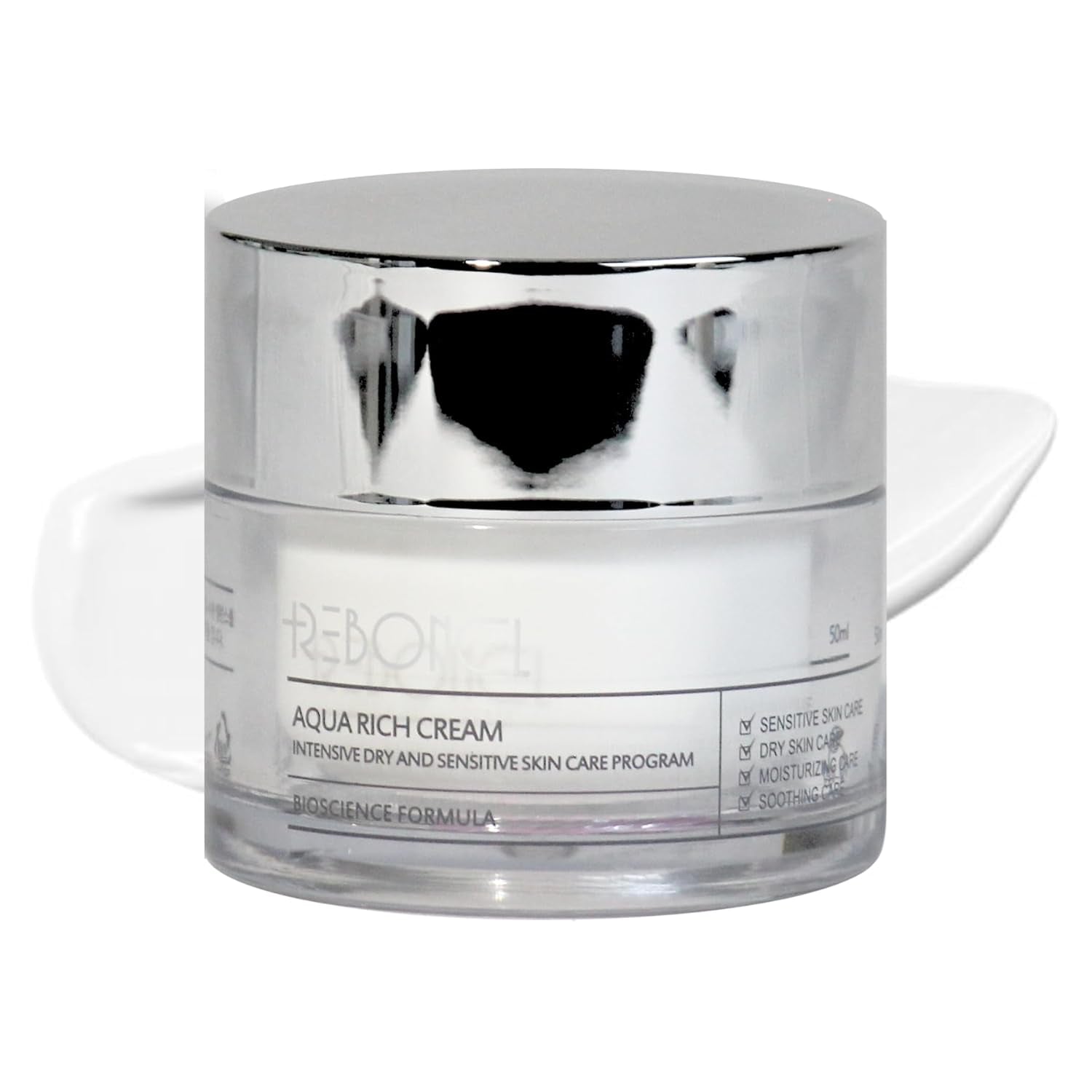 Aqua Rich Intensive Hydrating Cream with Natural Ingredients | Long-Lasting Hydration Moisturizer for Sensitive Skin, Korean Skin Care Face Cream (1.69 Fl.Oz 50Ml)