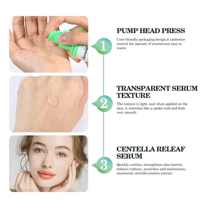 Centella Asian Facial Serum Centella Soothing Moisturizing Repair Skin Lotion Essence Korean Skin Care Facial Products for Women