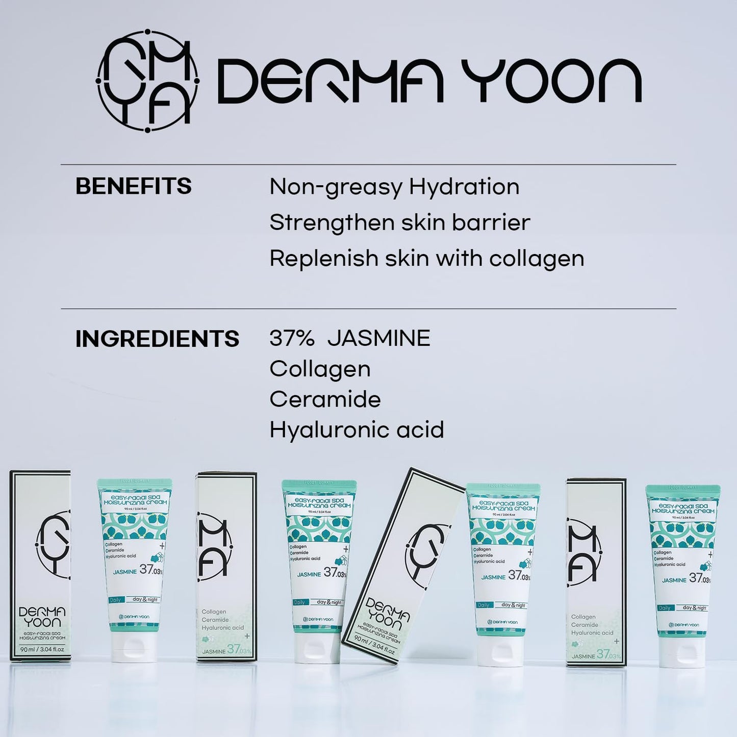 Jasmine 37% Daily Moisturizer, Face Cream, 3 Ounce, Easy-Facial Spa Moisturizing Cream, 90Ml, Korean Skincare