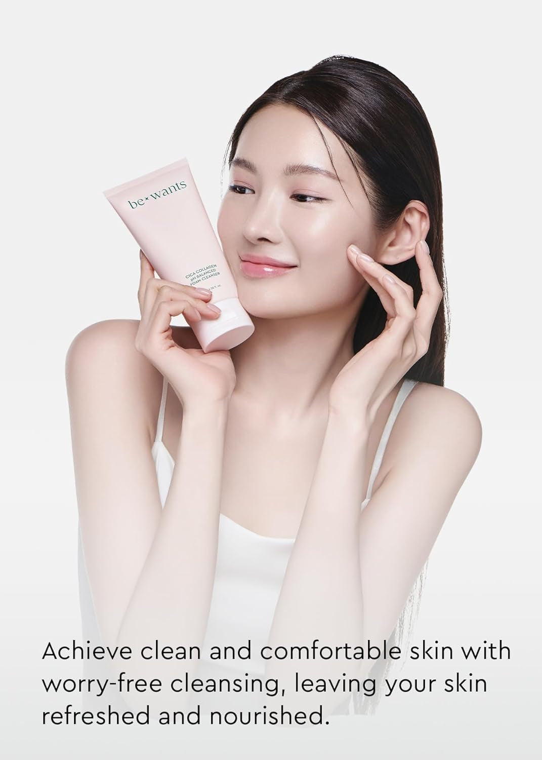 Bewants Hydrating Facial Cleanser, Ph-Balanced Foaming Face Wash for Sensitive Skin – Gentle Daily Cleansing with 32% Centella Asiatica & Collagen, 6.09 Fl Oz