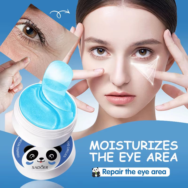 60Pcs Hydrating Moisturizing Eye Mask Cucumber Blueberry Fruit Extract Eye Patches Smoothing Repairing Collagen Korean Cosmetics