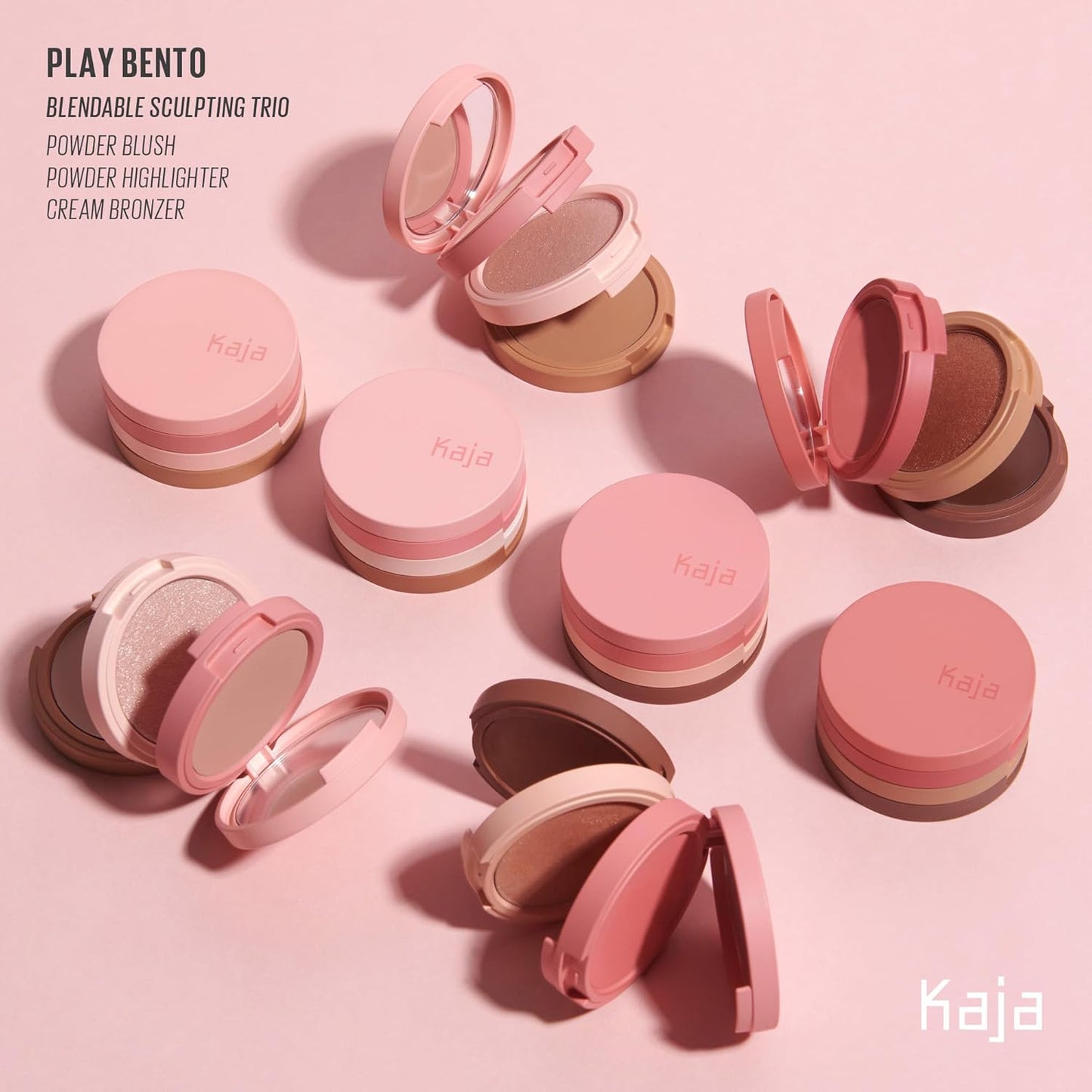 3-In-1 Blendable Sculpting Trio - Play Bento | with Mango Seed Butter, Cream Bronzer, Powder Blush, and Highlighter, 02 Cloud Latte