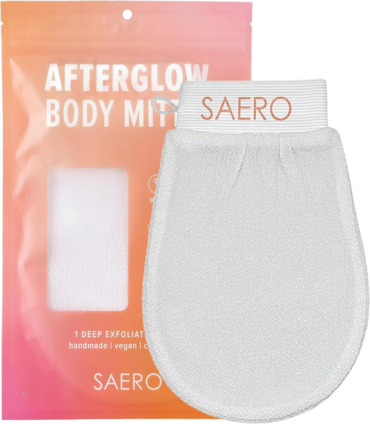 Korean Exfoliating Mitt for Body – Deep Scrub Glove for Dead Skin, Spray Tan Removal, Ingrown Hairs & KP – Korean Spa-Style Viscose Peeling Towel for Shower or Bath – 1 Count