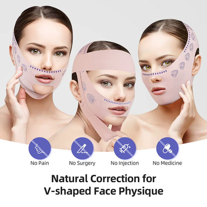 Elevate Your Beauty Routine with the Reusable V-Line Face Slimming Bandage - Achieve a Defined Chin and Cheek Lift for Radiant Skin