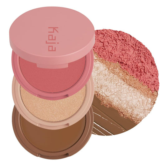 3-In-1 Blendable Sculpting Trio - Play Bento | with Mango Seed Butter, Cream Bronzer, Powder Blush, and Highlighter, 02 Cloud Latte