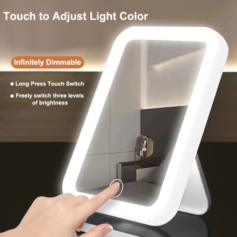 Illuminate Your Beauty: Touch Screen USB Rechargeable LED Vanity Makeup Mirror