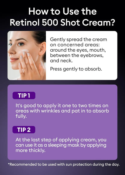 Time Revolution Night Repair Retinol 500 Shot Cream 2.02 Fl Oz - Advanced Korean Retinol Cream for Face, Skin Barrier Strengthening, Improved Elasticity & Radiance, Overnight Moisturization