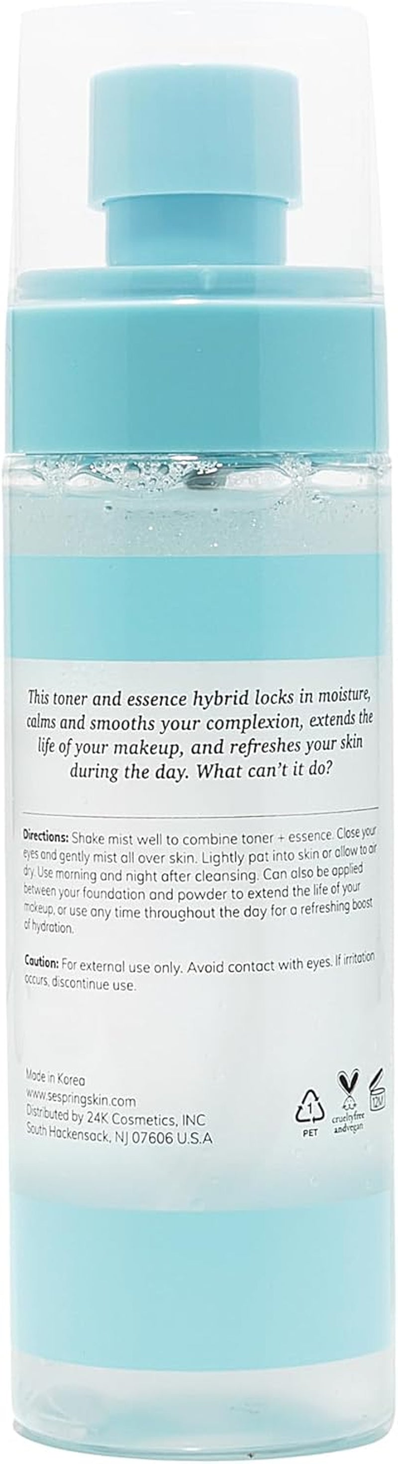 2-In-1 Moisture Lock Mist, Facial Toner & Essence, Korean Skin Care, Formulated with Camellia and Lotus, Korean Toner, Clean Beauty, Vegan, Cruelty Free, and Paraben Free (4.05 Fl Oz)