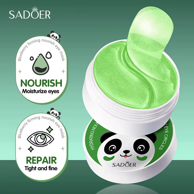 60Pcs Hydrating Moisturizing Eye Mask Cucumber Blueberry Fruit Extract Eye Patches Smoothing Repairing Collagen Korean Cosmetics