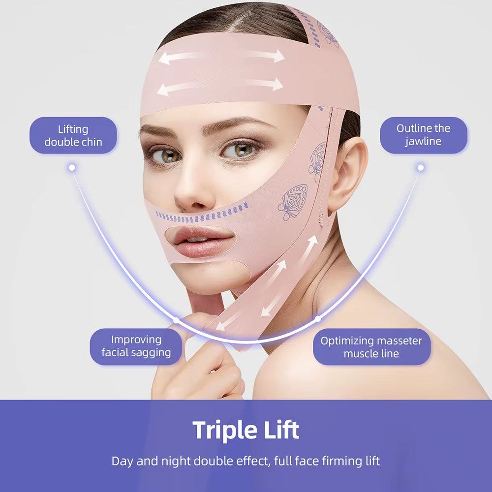 Elevate Your Beauty Routine with the Reusable V-Line Face Slimming Bandage - Achieve a Defined Chin and Cheek Lift for Radiant Skin