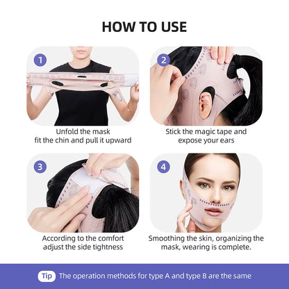 Elevate Your Beauty Routine with the Reusable V-Line Face Slimming Bandage - Achieve a Defined Chin and Cheek Lift for Radiant Skin