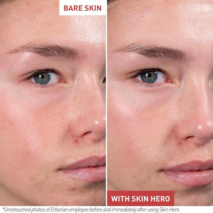 Skin Hero with White Ginseng, Facial Concealer and Makeup Primer - Non-Tinted Bare Skin Perfecting Face Moisturizer Smooths, Blurs & Illuminates Skin - Silicone Free Korean Skincare