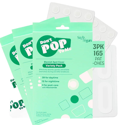 55Count Don'T Pop to Me Blemish Patch, Invisible Spot Cover, Hydrocolloid Acne Patch, Treatment for Breakouts, Absorbs Zits & Blemish, Korean Skin Care (165Pcs (3PK))