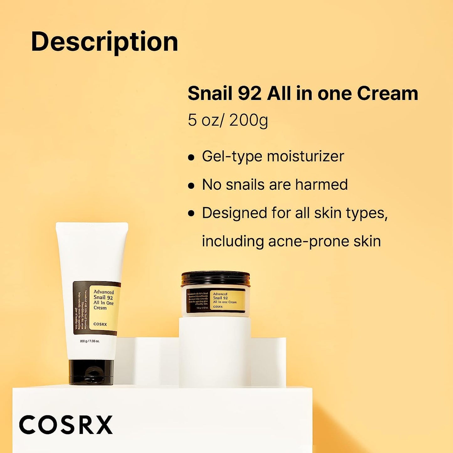 Transform Your Skin with Advanced Snail 92 All in One Cream - 200G of Hydrating Power for Dry and Sensitive Skin