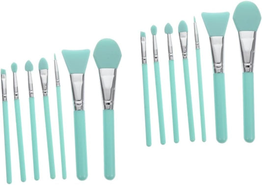 14Pcs Silicone Facial Mask Makeup Brush Brush Non-Absorbent Head for Foundation Lip Eye Makeup Skin-Friendly Easy to Clean