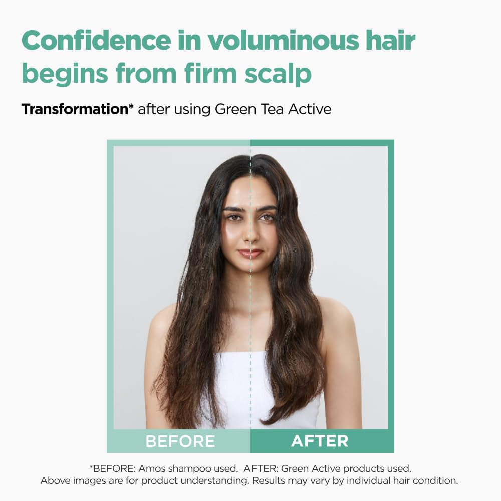 Green Tea Active Shampoo L Anti-Aging for Fine, Thinning Hair | Protects Scalp & Volumizing Hair | Clinically Proven, 16.9 Fl.Oz