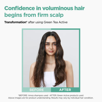 Green Tea Active Shampoo L Anti-Aging for Fine, Thinning Hair | Protects Scalp & Volumizing Hair | Clinically Proven, 16.9 Fl.Oz