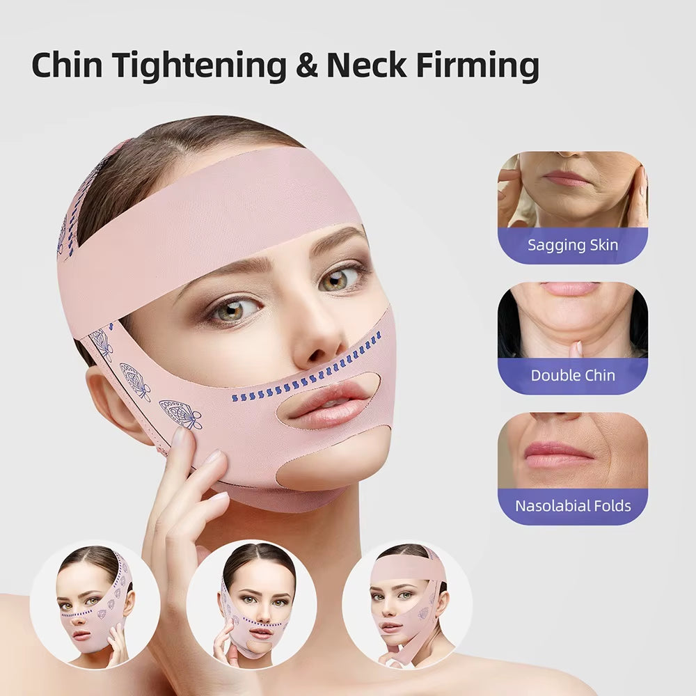 Elevate Your Beauty Routine with the Reusable V-Line Face Slimming Bandage - Achieve a Defined Chin and Cheek Lift for Radiant Skin
