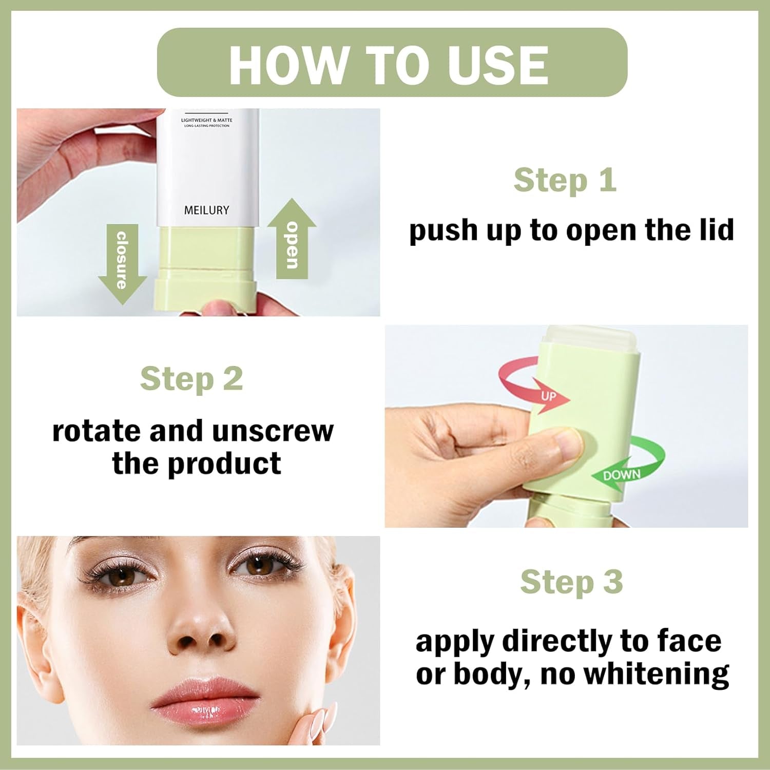 Korean for Face Body Lightweight Soft Sun Stick Long Lasting Oil Control Mineral