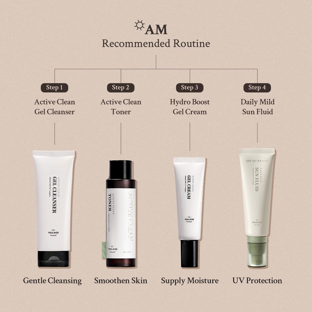 [Village 11 Factory] Active Clean Toner (120 Ml) Korean Skincare - Lightweight Hydrating Lotion - AHA + BHA - for Acne-Prone and Oily Skin - Gentle Ph - Hydrating and Exfoliating Care - Vegan Formula
