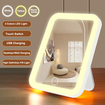 Illuminate Your Beauty: Touch Screen USB Rechargeable LED Vanity Makeup Mirror