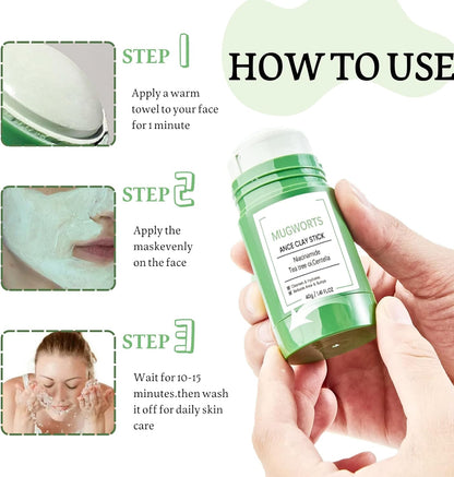 Revitalize Your Skin with the Green Tea Deep Cleanse Mask Stick - Powerful Blackhead Remover & Moisturizer for All Skin Types