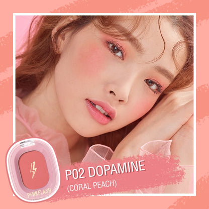 PINKFLASH Makeup Blush Matte Sun-Finish Long Lasting Face Blusher Contour Powder Beauty Peach Pink Korean Makeup Blush