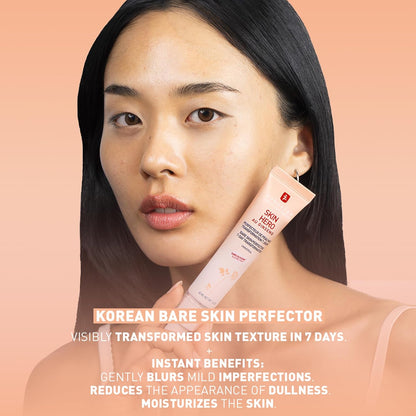 Skin Hero with White Ginseng, Facial Concealer and Makeup Primer - Non-Tinted Bare Skin Perfecting Face Moisturizer Smooths, Blurs & Illuminates Skin - Silicone Free Korean Skincare