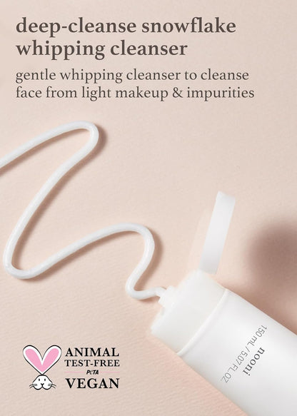 Korean Vegan Lip Oil - Appleginseng 0.12 Fl Oz + Korean Facial Clenaser - Snowflake Whipping Cleanser 5.07 Fl Oz Bundle