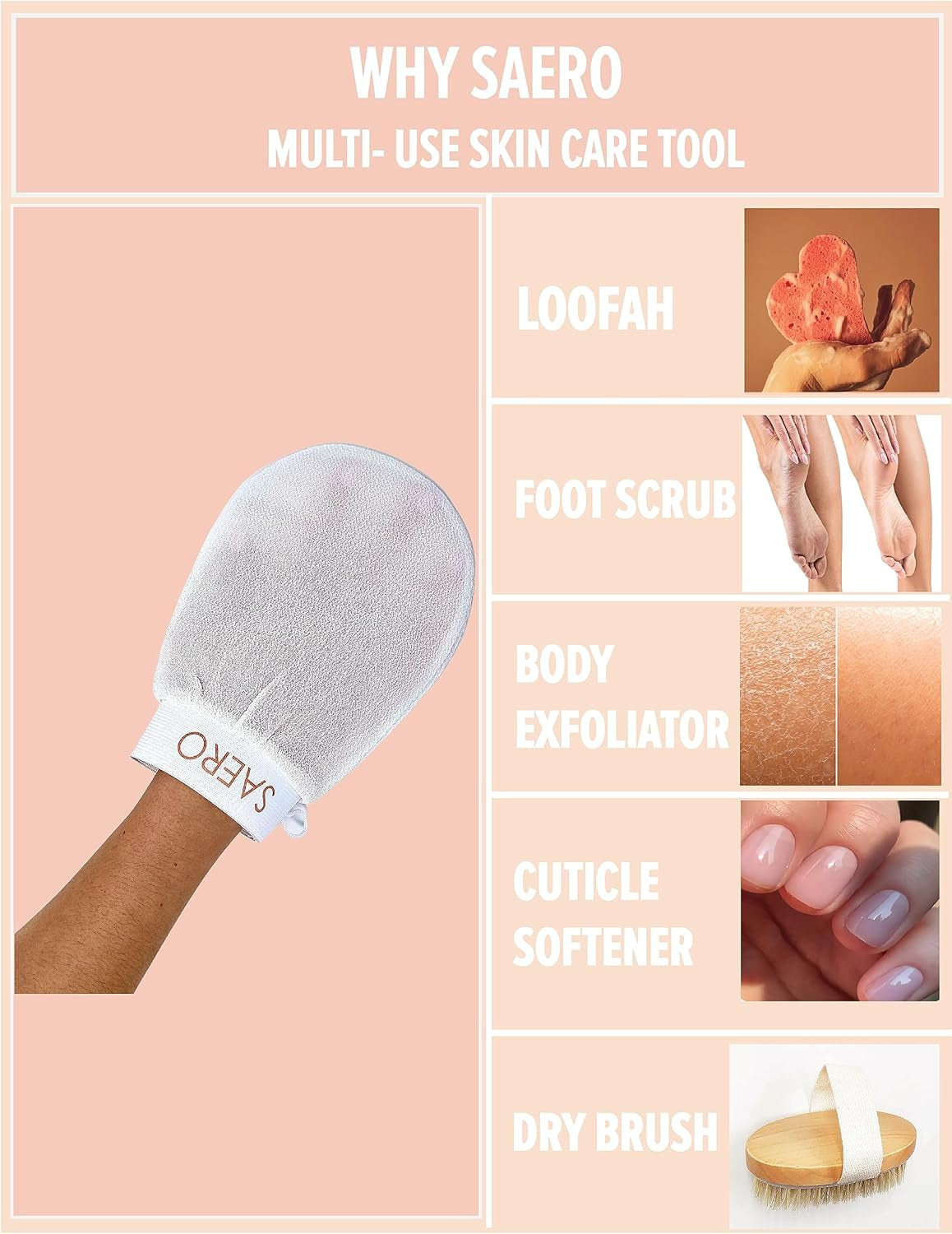 Korean Exfoliating Mitt for Body – Deep Scrub Glove for Dead Skin, Spray Tan Removal, Ingrown Hairs & KP – Korean Spa-Style Viscose Peeling Towel for Shower or Bath – 1 Count