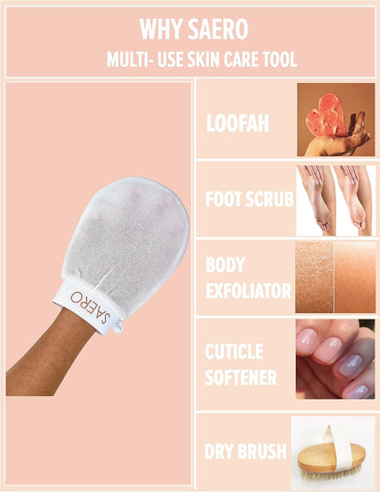 Korean Exfoliating Mitt for Body – Deep Scrub Glove for Dead Skin, Spray Tan Removal, Ingrown Hairs & KP – Korean Spa-Style Viscose Peeling Towel for Shower or Bath – 1 Count