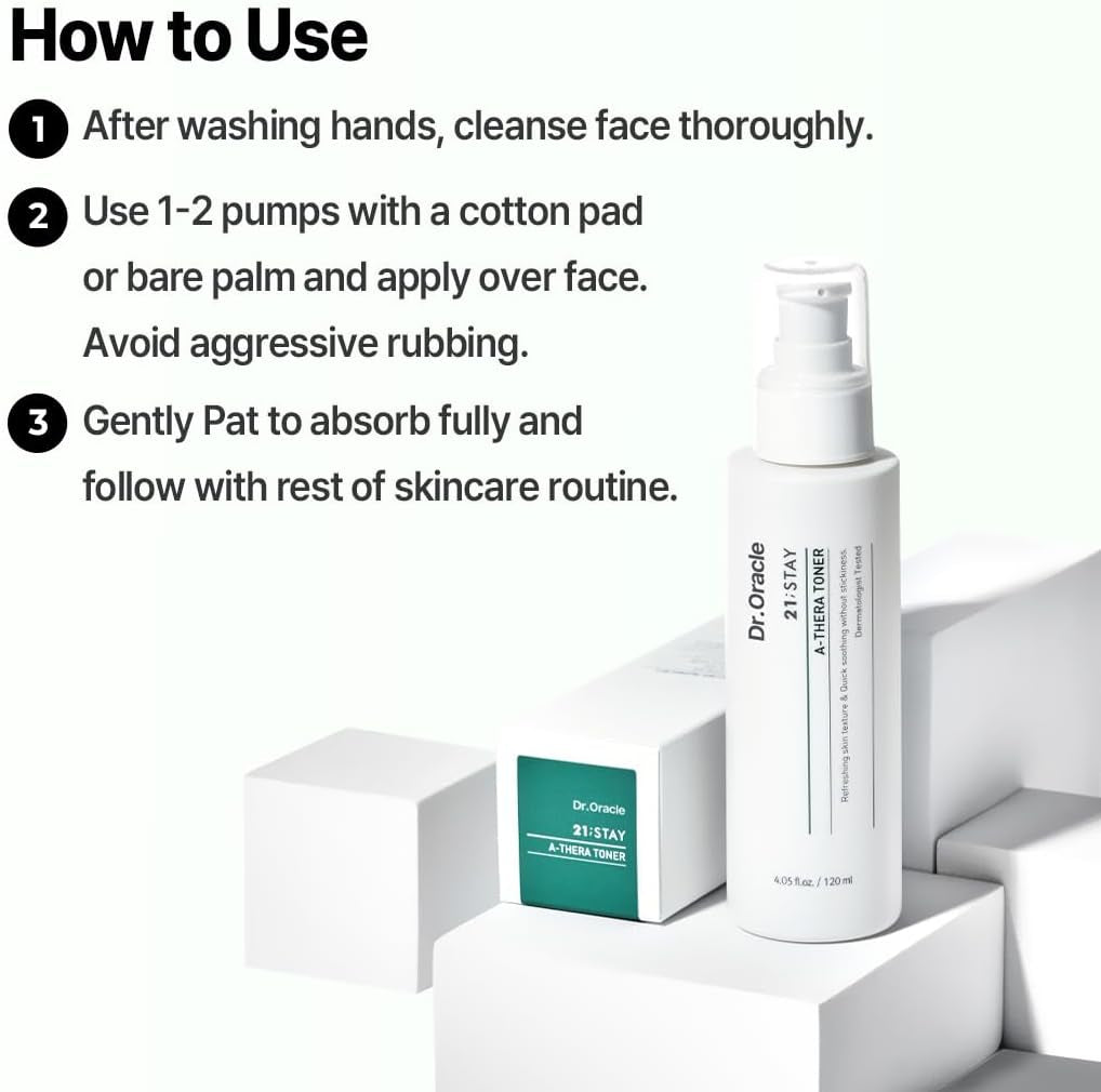A-Thera Toner Facial Moisturizer Face Serum Korean Skincare Toner for Sensitive Skin, (4.05Fl.Oz.Fl.), Dermatologist Tested, 21 STAY