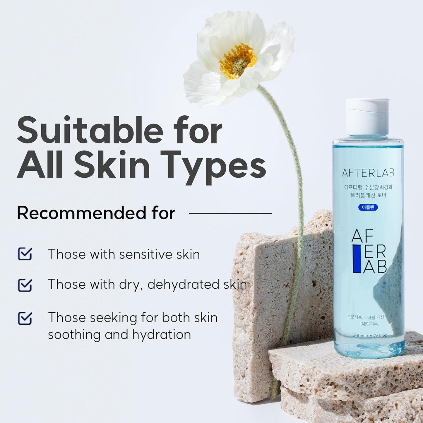 Hydrating Barrier Clarifying Toner Azulene - PH5.5 Water-Based Hydrating Toner for Soothing Skin and Reducing Breakouts - Korean Skin Care (6.76 Fl Oz)