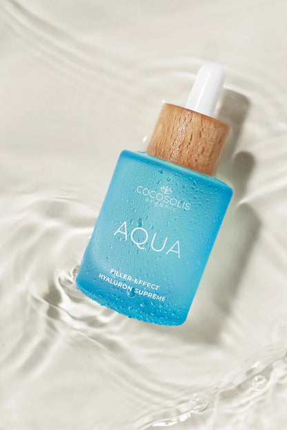 AQUA Filler-Effect Hyaluron Supreme Facial Serum with 8 Types of Hyaluronic Acid and Aquaxyl™, Vegan Anti-Age Day Care with Ultra Hydration